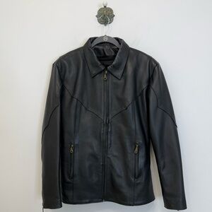 Pro Force Black Leather Western Style Moto Biker Jacket Coat Women’s XXXL